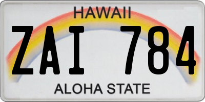 HI license plate ZAI784
