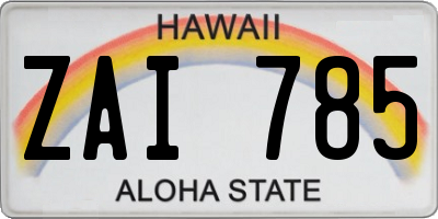 HI license plate ZAI785