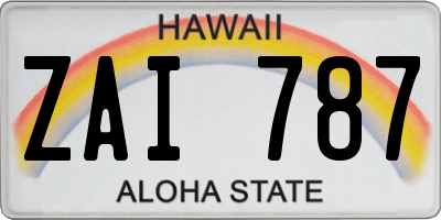 HI license plate ZAI787