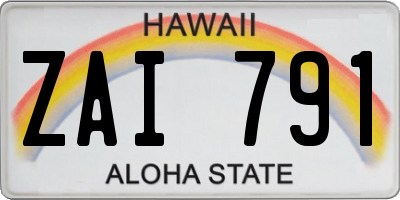 HI license plate ZAI791