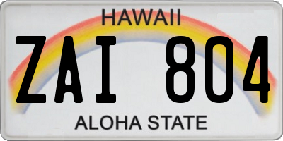 HI license plate ZAI804