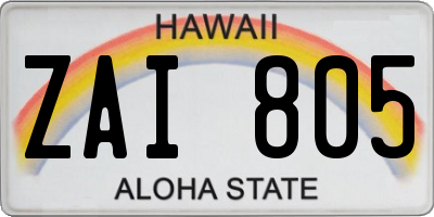 HI license plate ZAI805