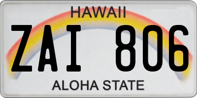 HI license plate ZAI806