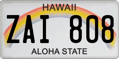 HI license plate ZAI808