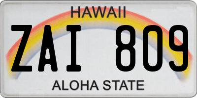 HI license plate ZAI809