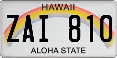 HI license plate ZAI810