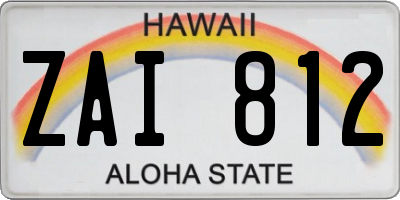 HI license plate ZAI812