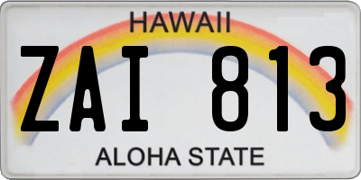 HI license plate ZAI813