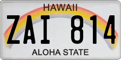 HI license plate ZAI814
