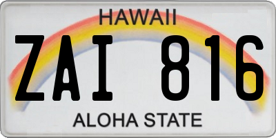 HI license plate ZAI816