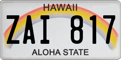 HI license plate ZAI817