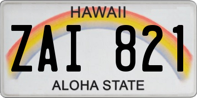 HI license plate ZAI821