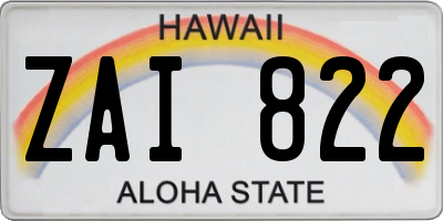 HI license plate ZAI822