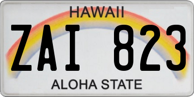 HI license plate ZAI823