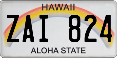 HI license plate ZAI824