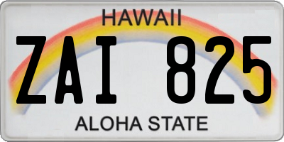 HI license plate ZAI825