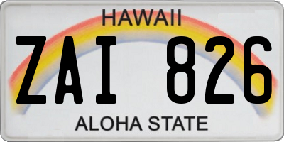HI license plate ZAI826