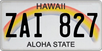 HI license plate ZAI827