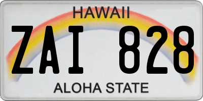 HI license plate ZAI828