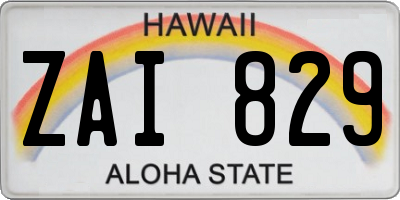 HI license plate ZAI829