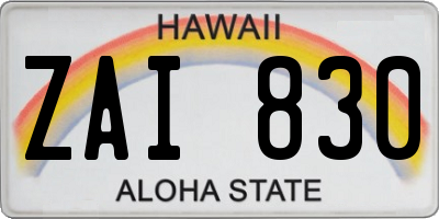 HI license plate ZAI830