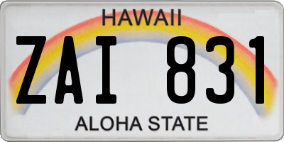 HI license plate ZAI831
