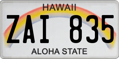HI license plate ZAI835