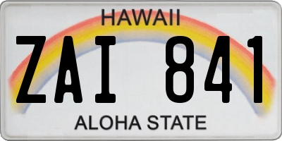 HI license plate ZAI841