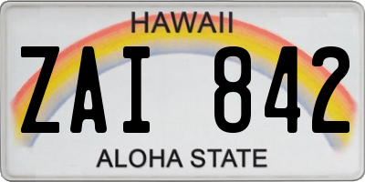 HI license plate ZAI842