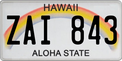 HI license plate ZAI843