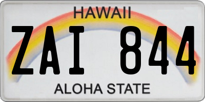 HI license plate ZAI844