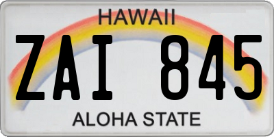 HI license plate ZAI845