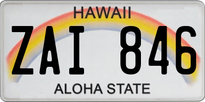 HI license plate ZAI846