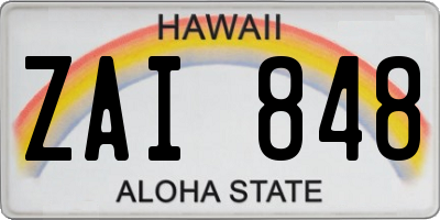 HI license plate ZAI848