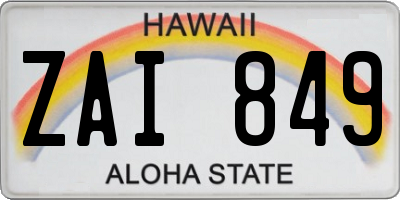 HI license plate ZAI849