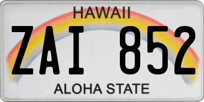 HI license plate ZAI852