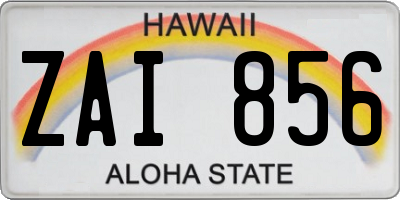 HI license plate ZAI856