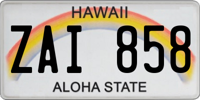 HI license plate ZAI858