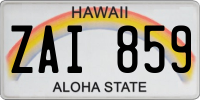 HI license plate ZAI859