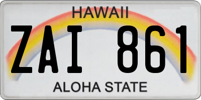 HI license plate ZAI861