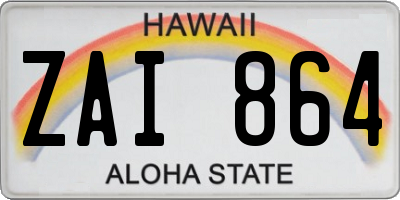 HI license plate ZAI864