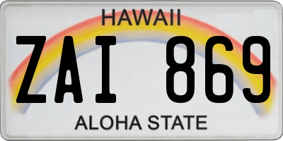 HI license plate ZAI869