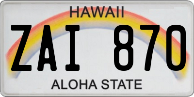 HI license plate ZAI870