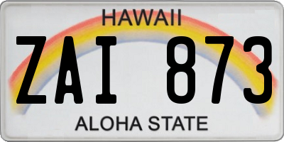 HI license plate ZAI873