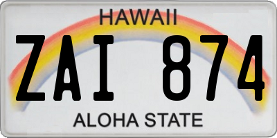 HI license plate ZAI874