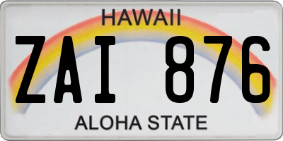 HI license plate ZAI876