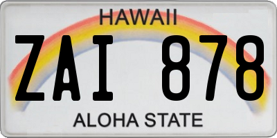 HI license plate ZAI878