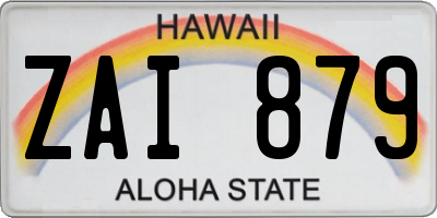 HI license plate ZAI879