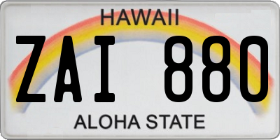 HI license plate ZAI880