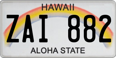 HI license plate ZAI882
